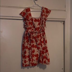 Orange and white floral dress